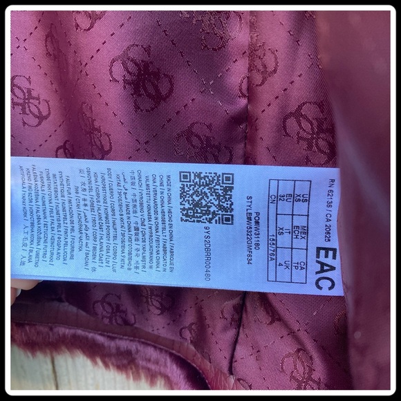 Guess burgundy fur vest - Picture 8 of 11
